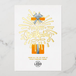 Add Logo Orange Gift Fireworks Business Birthday
