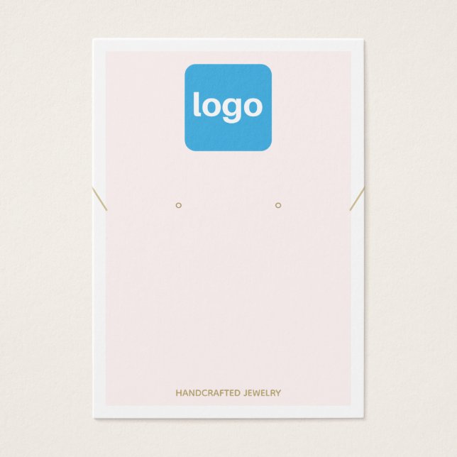 Add Logo Pastel Pink Earring and Necklace Display (Front)