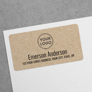 Add logo photo graphic Kraft look return address  Label