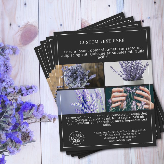 Add Logo Photo Grid Collage Black Promo Flyer (Add Logo Photo Grid Collage Black Promo Flyer)