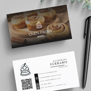 Add Logo & Photo Modern Minimalist Bakery Business Card