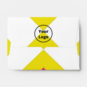 Add logo pink yellow shape envelope