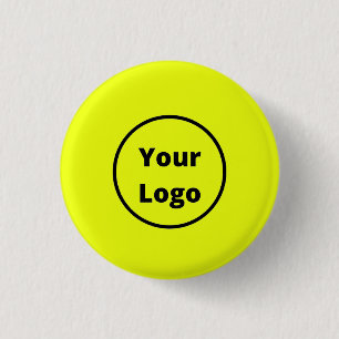 Add logo plain yellow 3 cm round badge