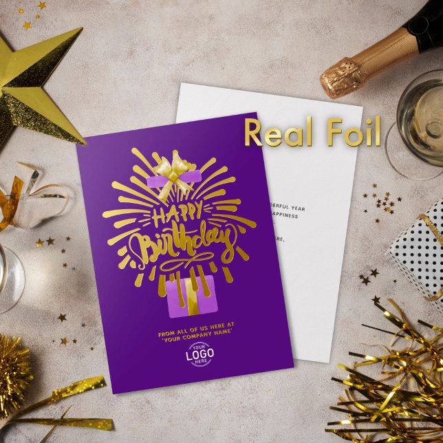 Add Logo Purple Gift Fireworks Business Birthday (Creator Uploaded)