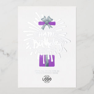 Add Logo Purple Gift Fireworks Business Birthday