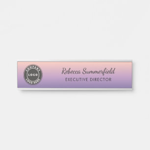 Add Logo Purple Ombre Executive Office Manager Door Sign