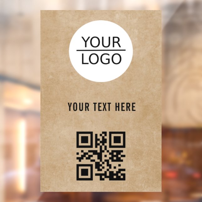 Add Logo QR Code Custom Text Promotion  Window Cling (Sheet 2)
