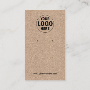  Add logo   Rustic Kraft Earring Display Card