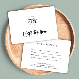 Add Logo Script and Typewriter Gift Certificate