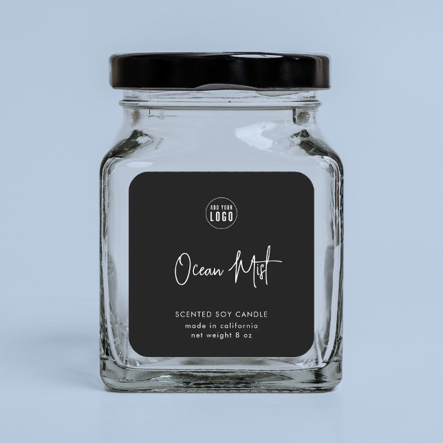 Add Logo Script Custom Colour Minimalist Product Square Sticker (Creator Uploaded)