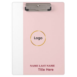 Add Logo Simple Blush Pink Name Title Clipboard