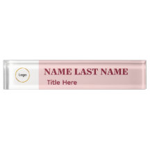 Add Logo Simple Blush Pink  Name Title