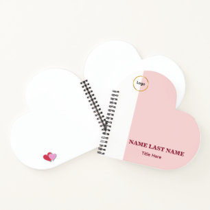 Add Logo Simple Blush Pink Name Title Notebook