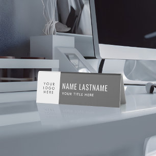 Add Logo Simple Clean Minimalist Grey Name Title