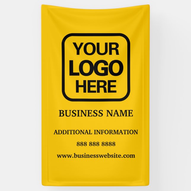 Add Logo Simple Modern Profession Yellow Black Banner (Vertical)