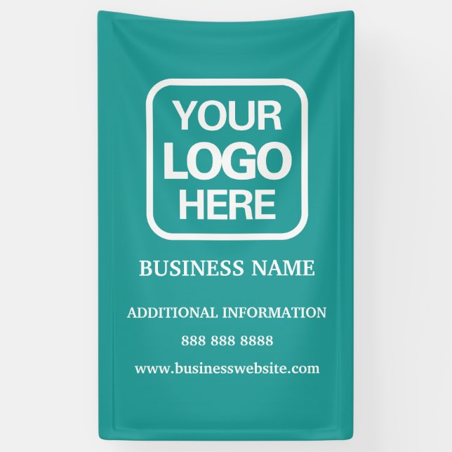 Add Logo Simple Modern Professional Teal Banner (Vertical)