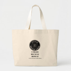 Add Logo Slogan and Company Name Branding Tote