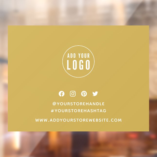 Add Logo Social Media Editable Background Window Cling (Sheet 2)