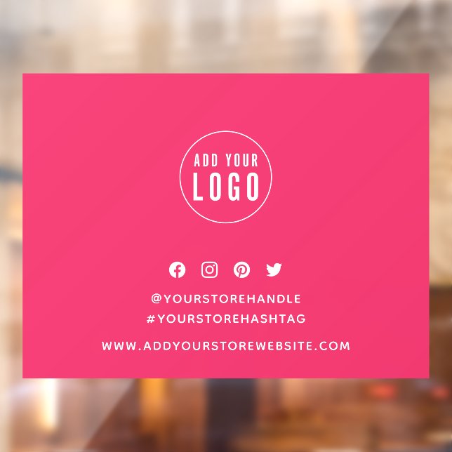 Add Logo Social Media Editable Background Window Cling (Sheet 2)
