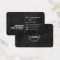 Add logo social media icons dark business cards 
