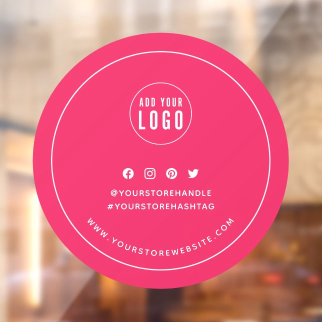 Add Logo Social Media White Border Custom Colour Window Cling (Sheet 2)