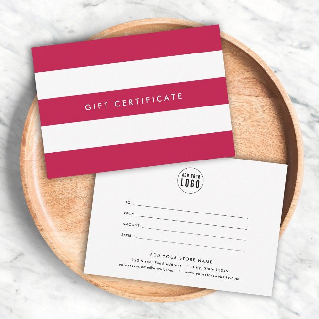 Add Logo Stripes & Custom Colour Gift Certificate (Creator Uploaded)