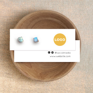 Add Logo Stud Earring Jewellery Display Card