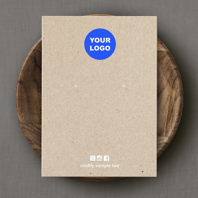 Add Logo Tan Kraft  Earring Black Display Card (Creator Uploaded)