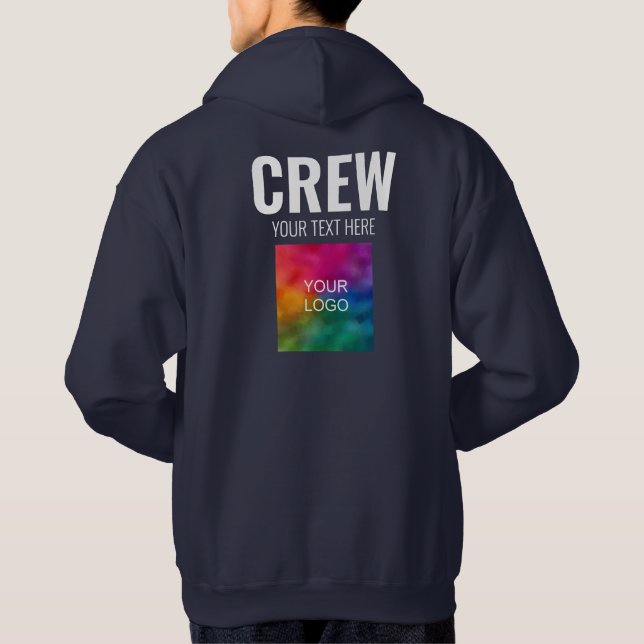 Add Logo Text Here Crew Mens Double Sided Design Hoodie (Back)