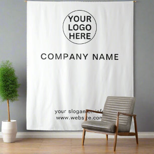 Add Logo & Text l Professional Corporate White Tapestry