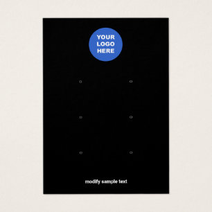 Add Logo Three Hole Black Earring Display Card