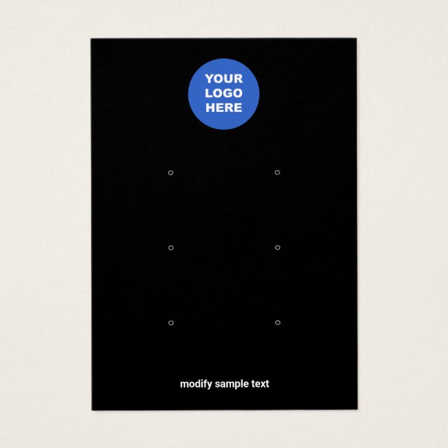Add  Logo Three Hole Black Earring Display Card (Front)