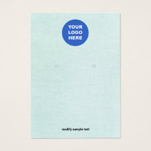 Add Logo Turquoise Linen Earring Display Card