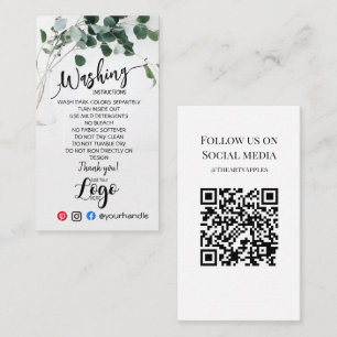 ADD LOGO washing instructions CARE CARD eucalyptus