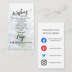 ADD LOGO washing instructions CARE CARD flower