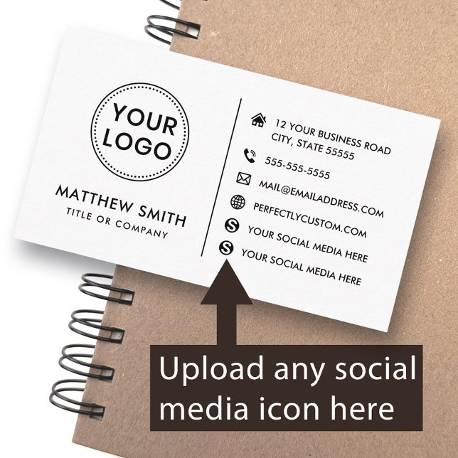 Add logo website any social media modern minimal business card (Creator Uploaded)