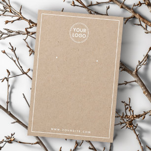 Add logo white border Kraft earring display card