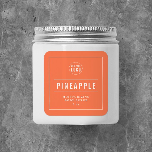 Add Logo White Border & Lines Custom Colours  Square Sticker (Creator Uploaded)