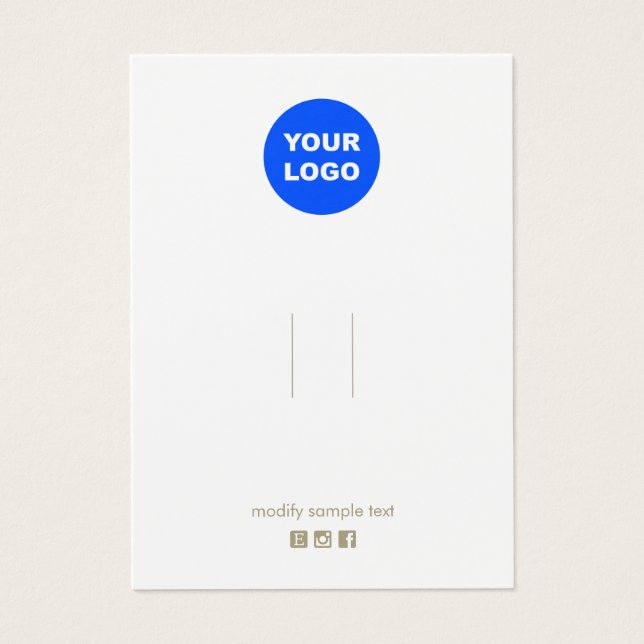 Add Logo White Hair Clip Barrette Display Card (Front)