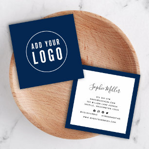 Add Logo with Editable Border Color Social Media Square Business Card