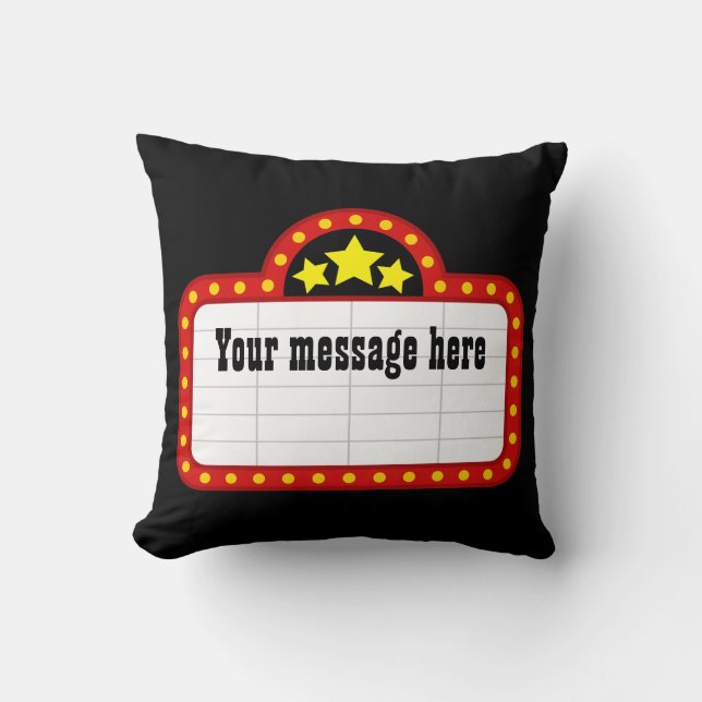 add message Movie theatre sign decor pillow (Front)