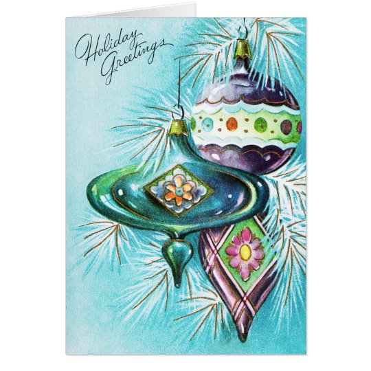 add Message Vintage retro bulbs christmas card