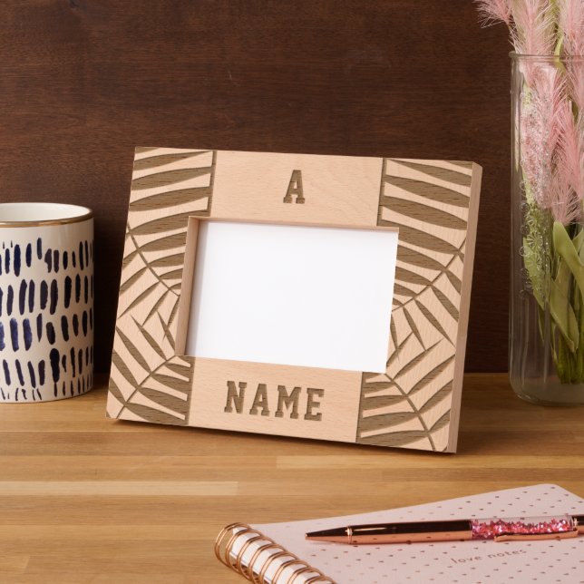 Add Monogram Name Wood  Etched Frames (Left)
