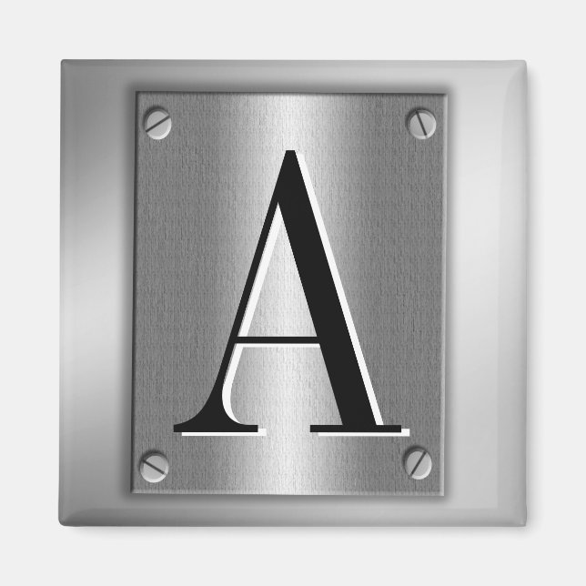 Add Monogram On Metal Look With Screws Magnet (Front)