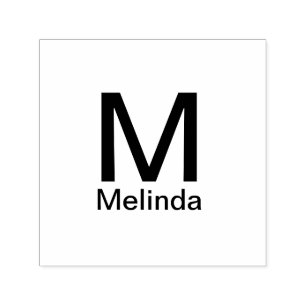 Add monogram simple minimal text name details  self-inking stamp