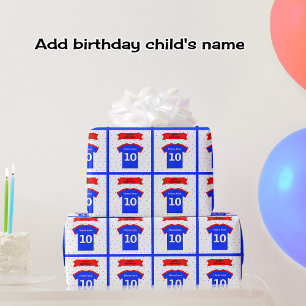 Add name 10th birthday t-shirt wrapping paper
