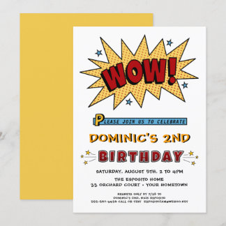 Add Name 2ND or Any Age Birthday Party Invitation