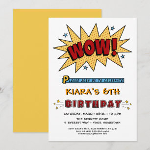 Add Name 6TH or Any Age Birthday Party Invitation