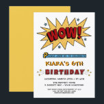 Add Name 6TH or Any Age Birthday Party Invitation<br><div class="desc">ZOWIE!! Our super cool comic style invitation is a bright and fun way to invite your child's birthday party guests. Superhero 3D lettering in yellow gold, red, blue and black pops on a white background. Adding your child's name and age guarantees a one-of-a-kind invitation you won't see elsewhere. We chose...</div>