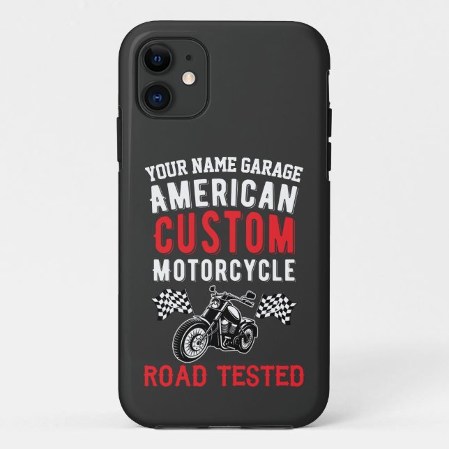 Add Name American Custom Motorcycle Road Tested  Case-Mate iPhone Case (Back)